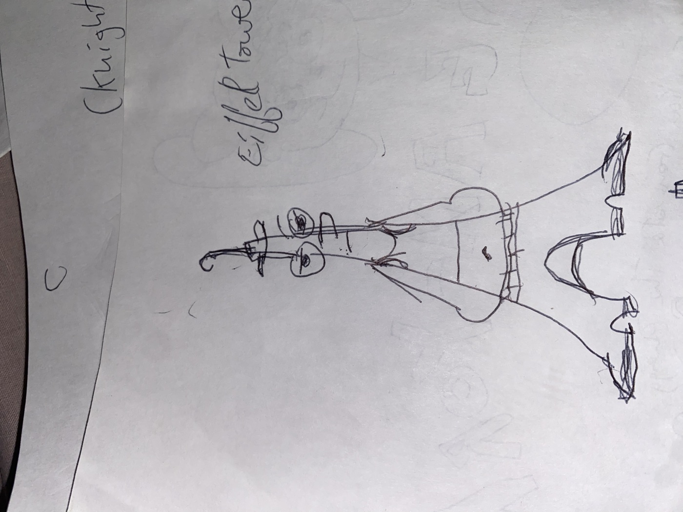 Eiffel tower knight sketch