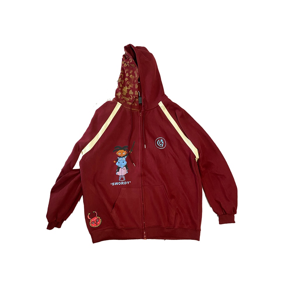 VDF RED HOODIE — SWORDY - red hoodie, ICS clothing by ONLY IBEE, photograph 1 of 1